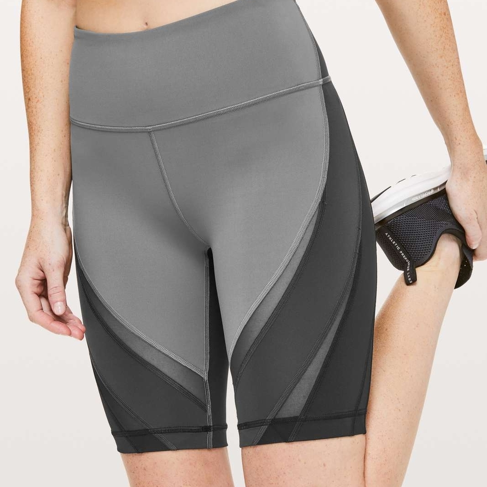 Lululemon Gray and Black Biker Shorts